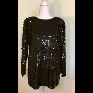 Sequined Black Top